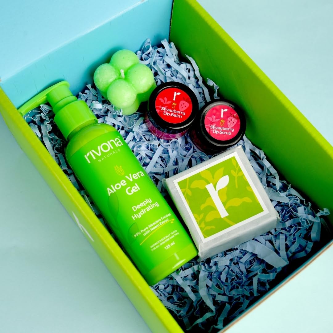 Rivona Naturals Pamper Yourself with the Ultimate Skincare Gift Set For Women & Men With Natural Skin Care Products | Gift Box for Every Occasion | Pack of 4 3