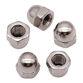 Metric M8 Stainless Steel Acorn Cap Nuts, 304 SS 18/8, Bright Finish, Corrosion Resistant Dome Head Cap Nut for DIY & Construction, 20-Pack