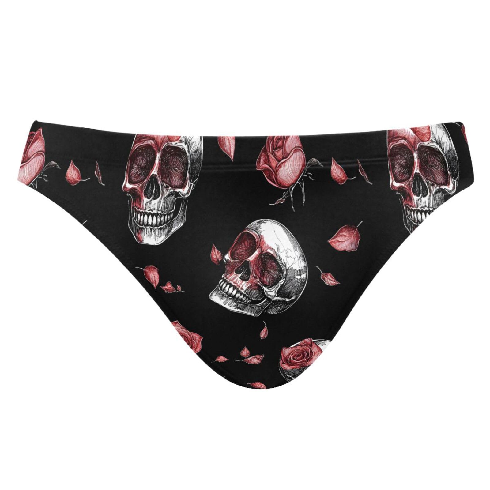 UMIRIKO Men's Gothic Skull Pink Flower Rose Swimsuit Bikini Swimwear XXL 202b8496