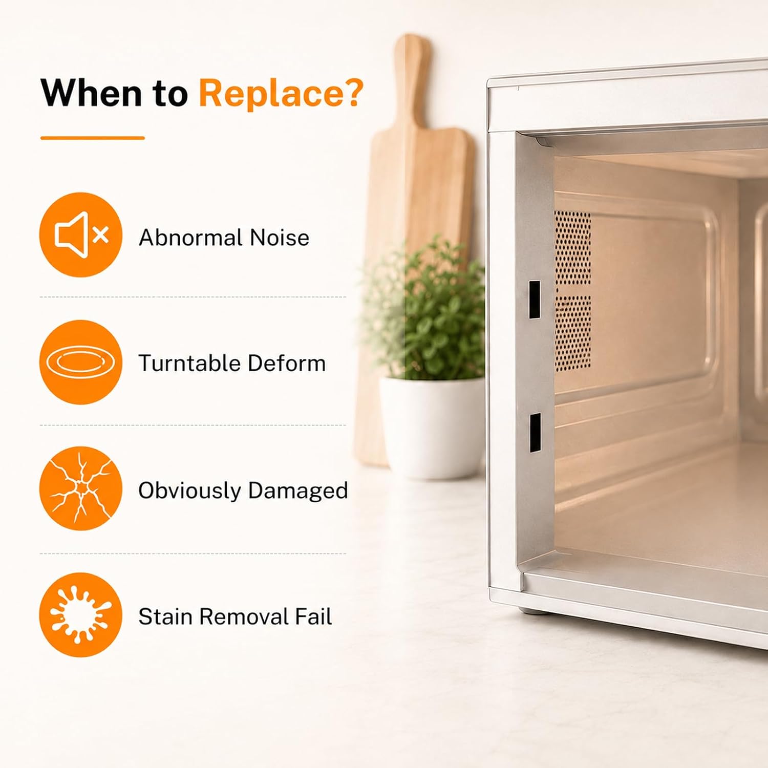 Upgraded WB39X10032 13.5" Microwave Glass Plate, For GE, Whirlpool Microwave, Replace 5304423399, W10451786, WB49X10002, Oil Resistant, Heat Resistant and Durable