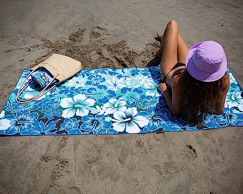 Elite Trend Large Beach Towel For Travel – 63X31 Inch W/Bag – Lightweight Microfiber, Compact, Soft, Quick Dry, Sand Free – For Swimming, Pool, Camping, Yoga, Workout, Golf – Hibiscus #TOP4
