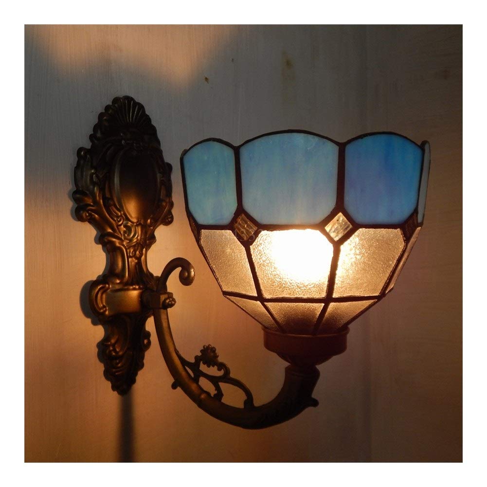 ハンドメイド　ステンドグラス　壁掛け照明　ヨーロッパ　ヴィンテージ ハンドメイドステンドグラス壁掛け照明ヨーロッパヴィンテージ