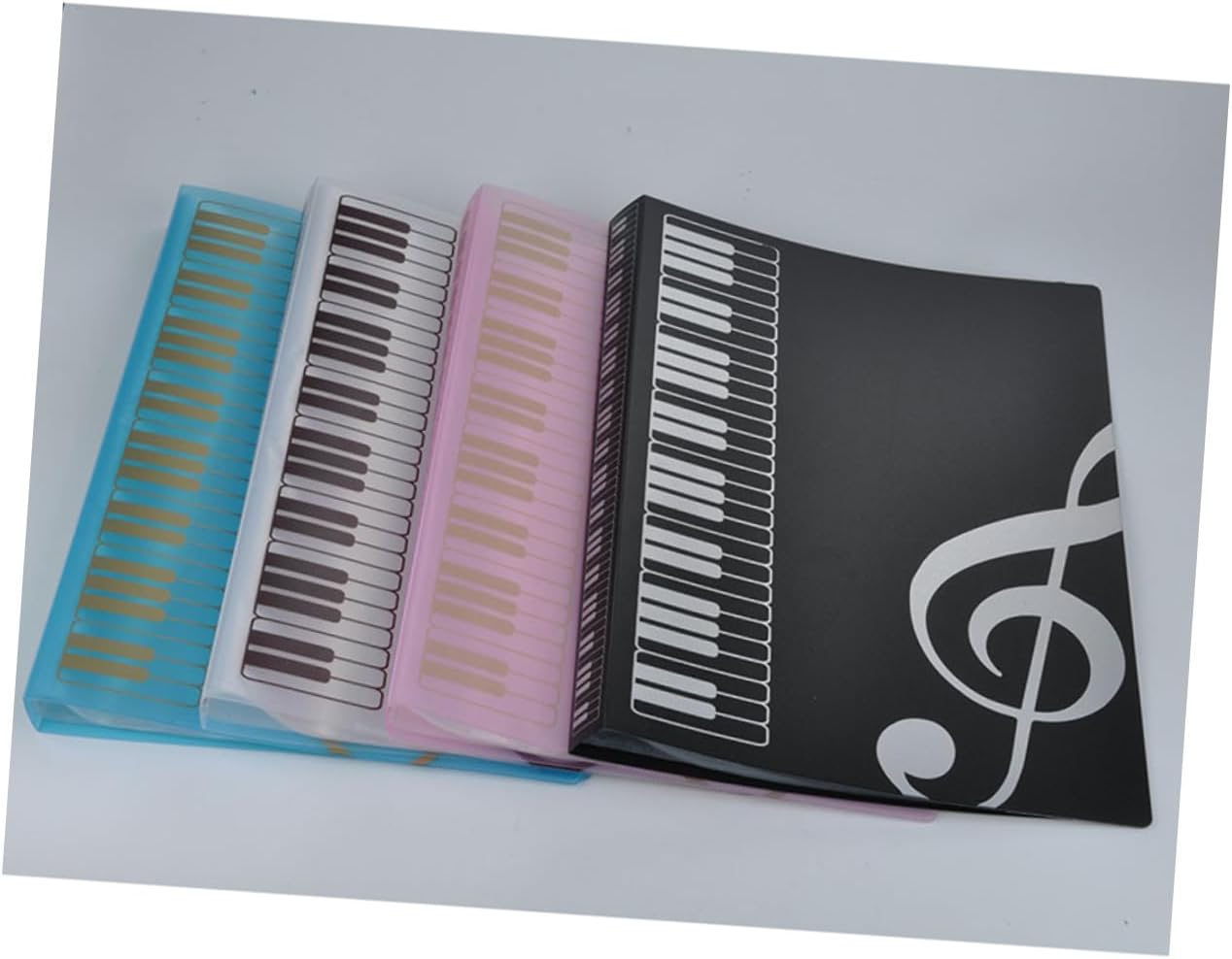 Music Sheet File Folder with Musical Note Design Lightweight Portable Paper Document Organizer for Office School and Home Use Blue