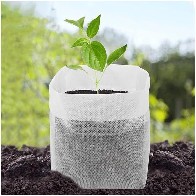 100Pcs Plant Grow Bags Non-Woven Fabric Seeds to Sow Flower Pots, for Home Garden Accessories Tools(8x10cm)