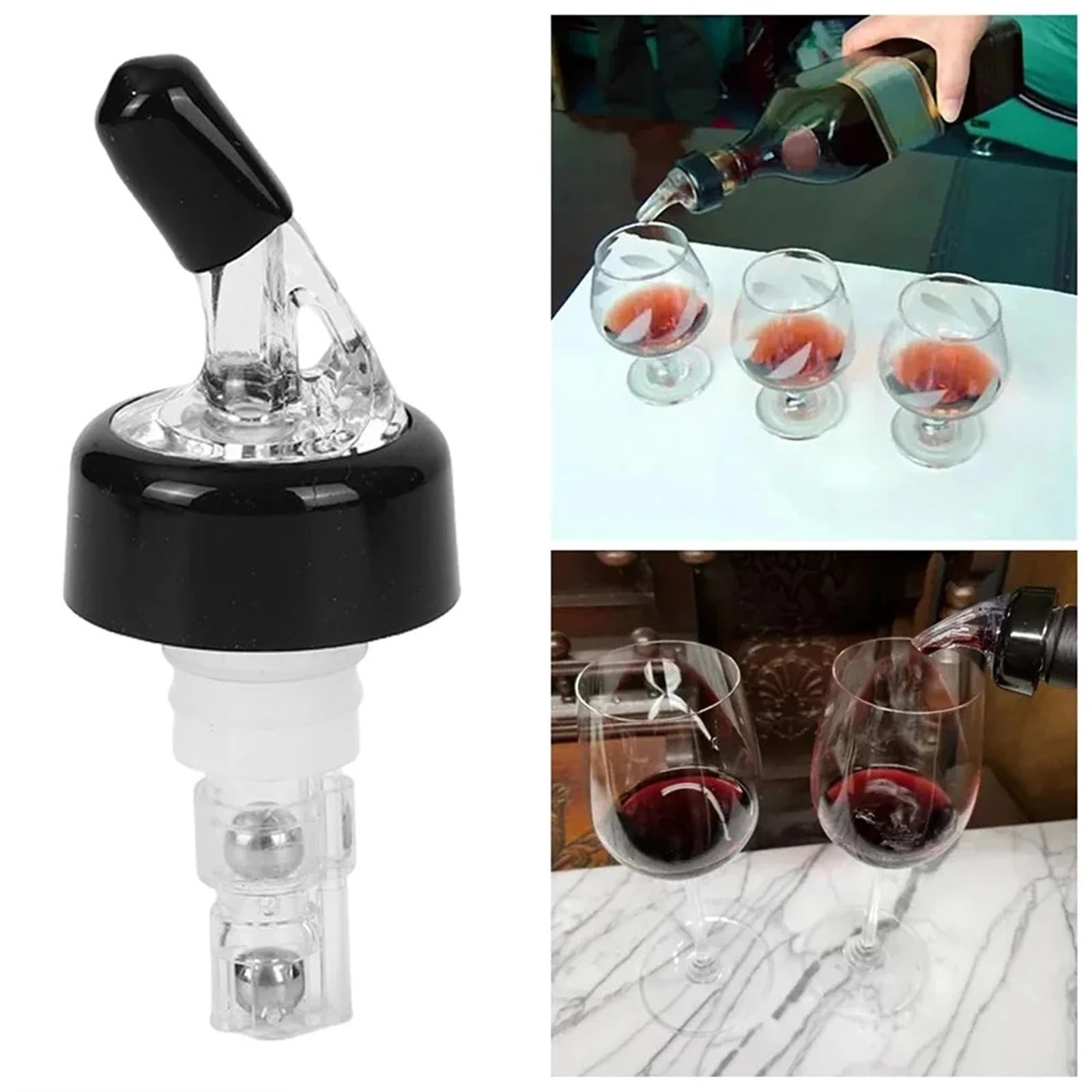 Lot de 10 becs verseurs à vin réglables avec capacité de 20, 30, 45 ml (bleu, 30 ml)