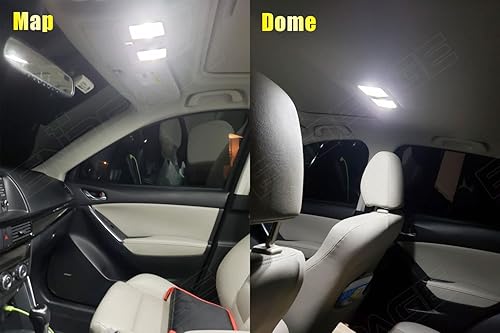 Miniatura 3 de Kit de 9 luces LED CX5 para interior Mazda CX-5 2013 2014 2015 2016 2017 2018 2019 2020 2021 blanco 6000K paquete de iluminación LED interior +