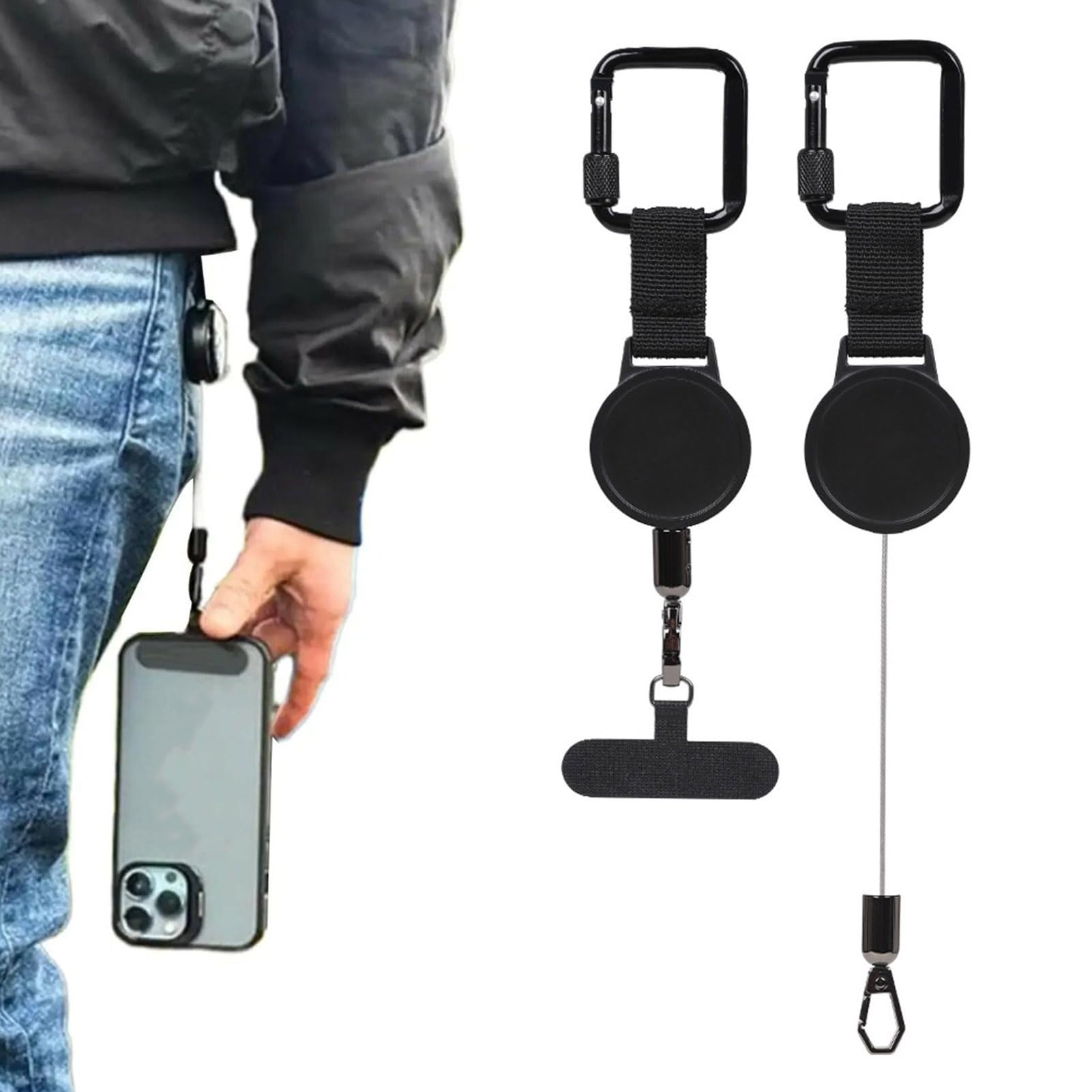 L'Appartement　Phone Strap Holder Anti-Theft Cell Phone Lanyard, Phone Strap with Retractable Steel