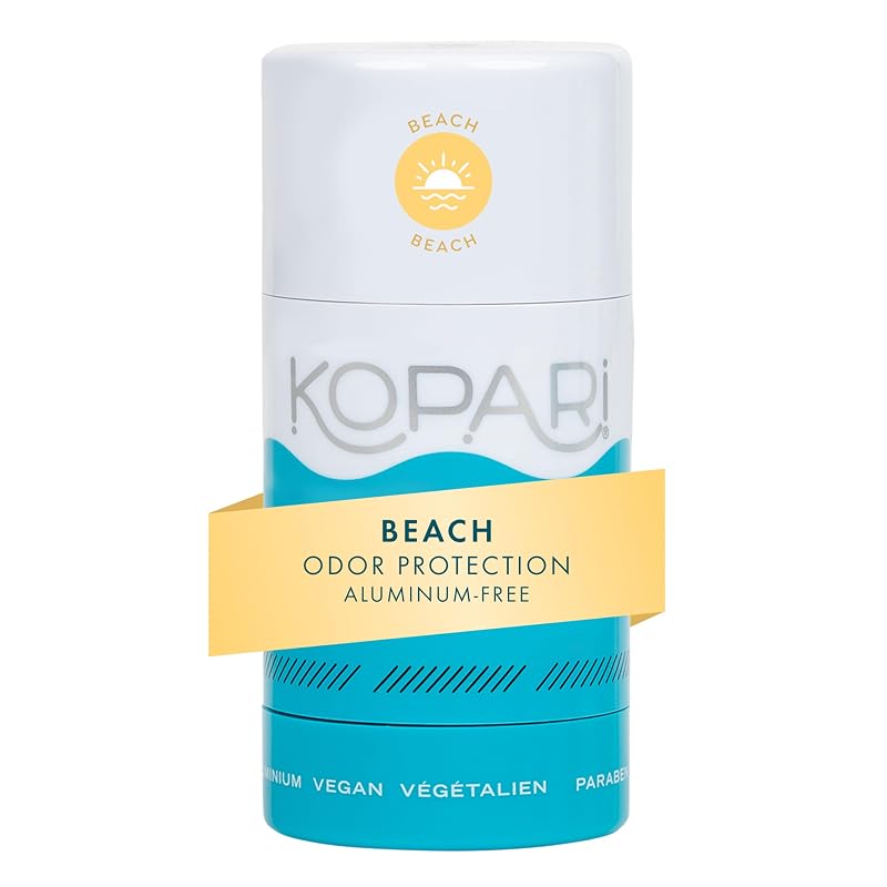 Desodorante Kopari sem alumínio com óleo de coco, fragrância Beach, Pacote com 1