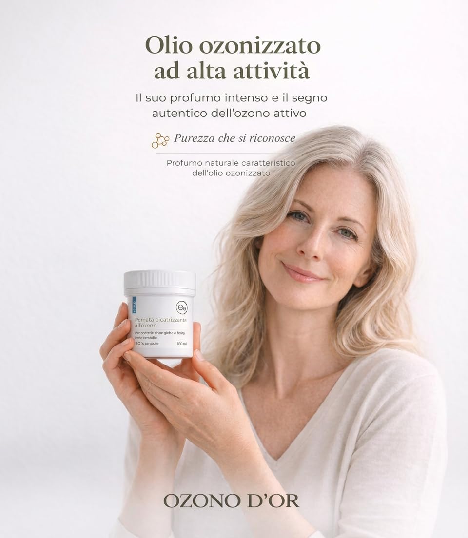 Pomada IP400 Olio di Oliva Vergine Extra Ozonizzato 500 ml crema dermatite atopica cicatrizzante ferite crema cicatrici chirurgiche ozoncreme olio per cicatrici chirurgiche con ozono naturale