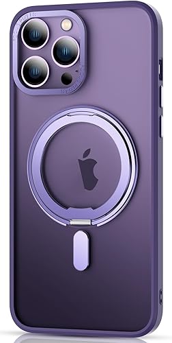Funda para iPhone 13 Pro de grado militar con soporte de anillo magnético giratorio de 360, carcasa trasera translúcida para iPhone 13 Pro de 6.1