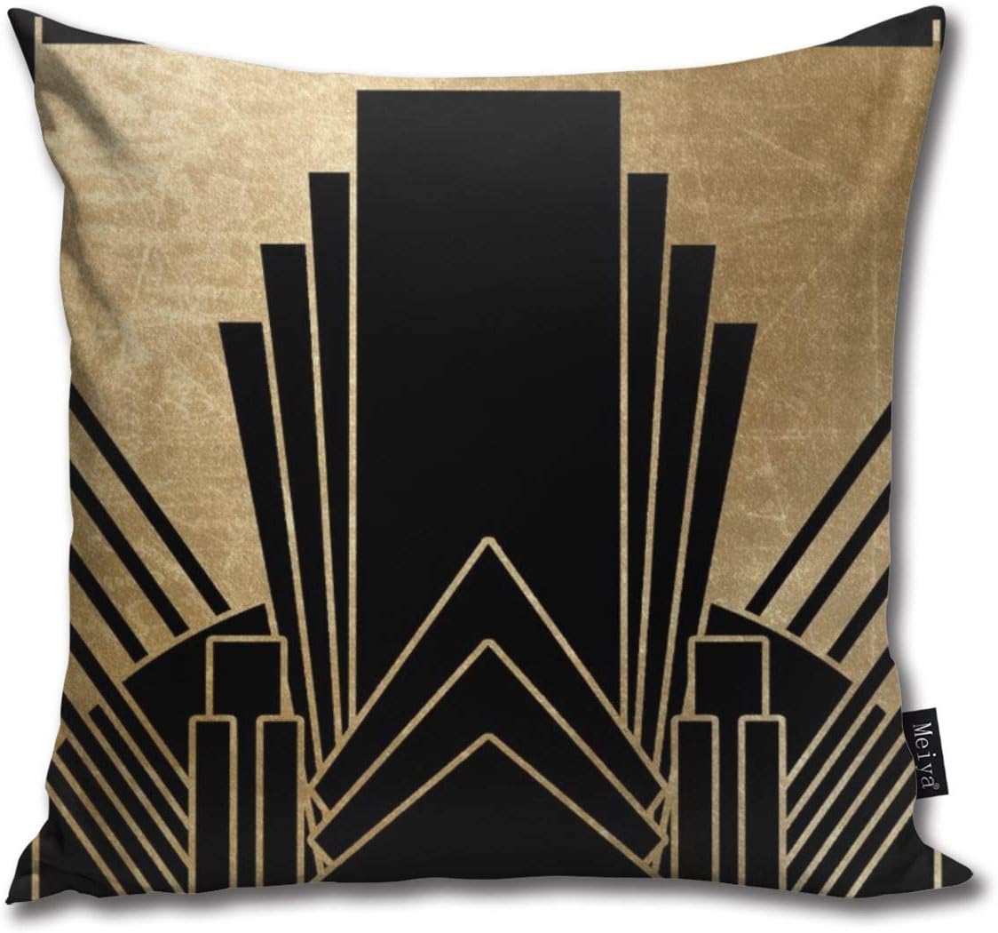 Art Deco Design Home Decorative Throw Pillow Case Cushion Cover for Gift Home Couch Bed Car 18" x18"