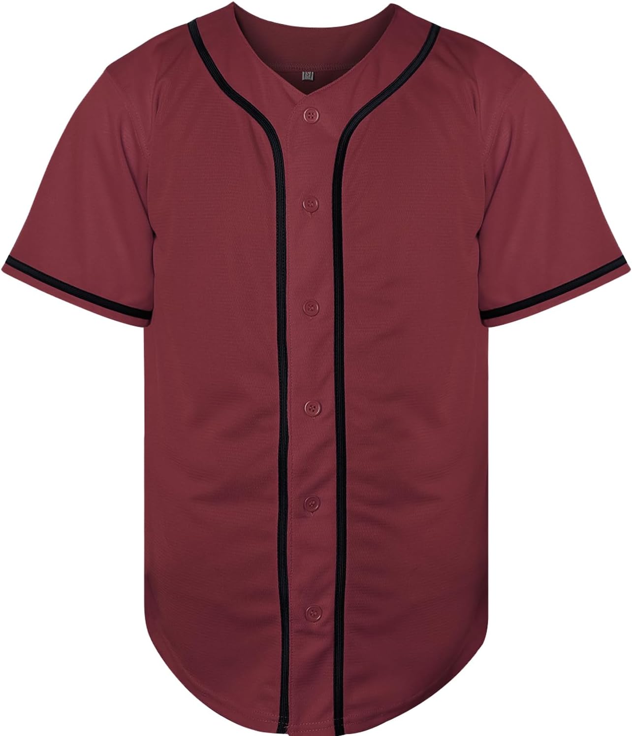Blank Baseball Jersey, Short Sleeve Plain Jersey Shirt Sports Hip Hop for Men Women(X-Large, Claret) - Image 2
