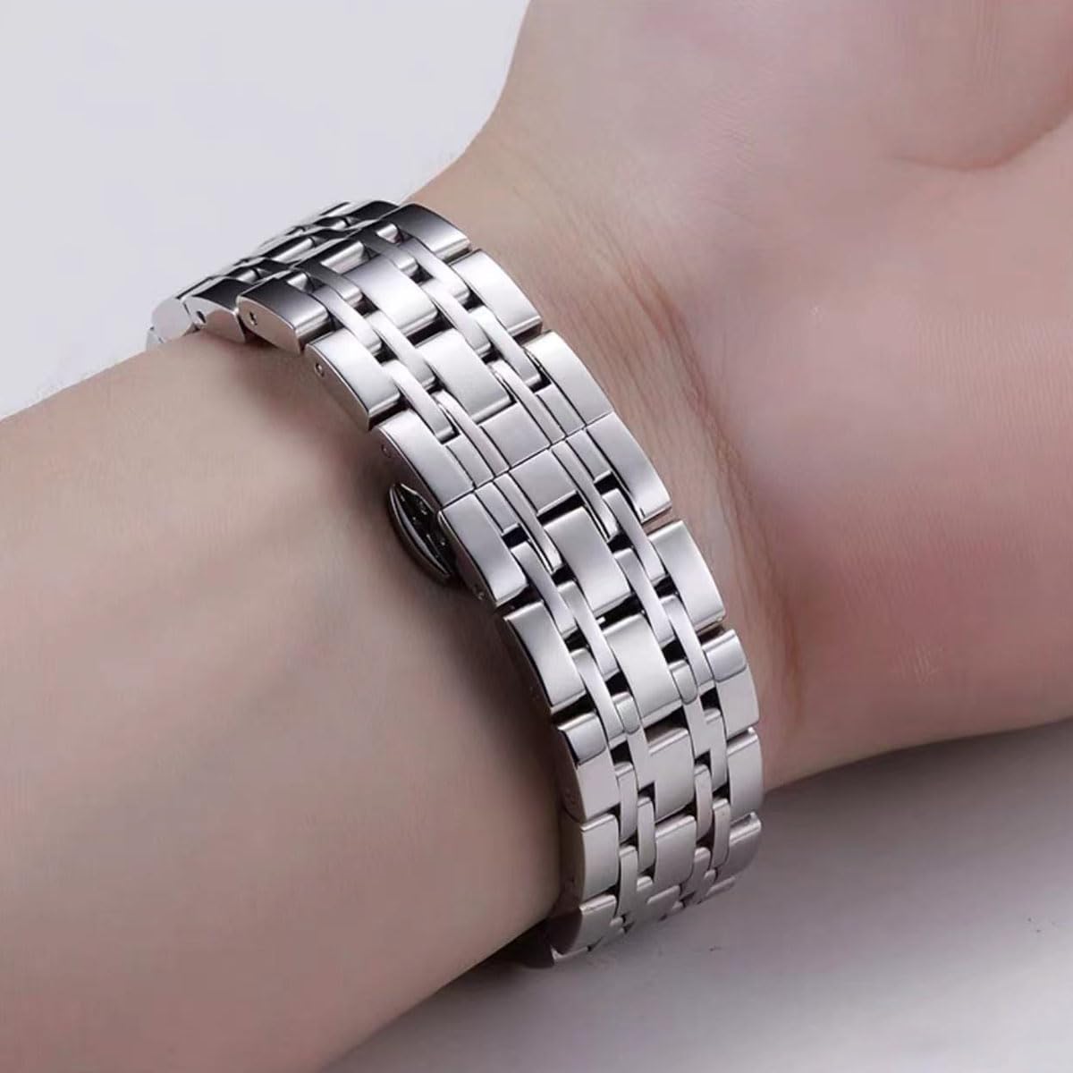 Metalowy pasek do zegarka ze stali nierdzewnej, z prostymi i zakrzywionymi końcówkami, 12 mm, 14 mm, 16 mm, 18 mm, 19 mm, 20 mm, 21 mm, 22 mm, metalowy, zapasowy pasek ze stali nierdzewnej