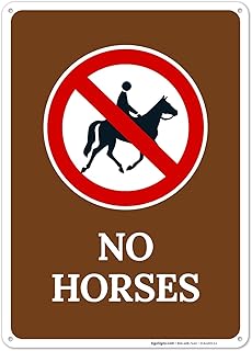 No Horses with Prohibited Symbol Sign, 10x14 Inches, Rust Free .040 Aluminum, Fade Resistant, Made in USA by Sigo Signs