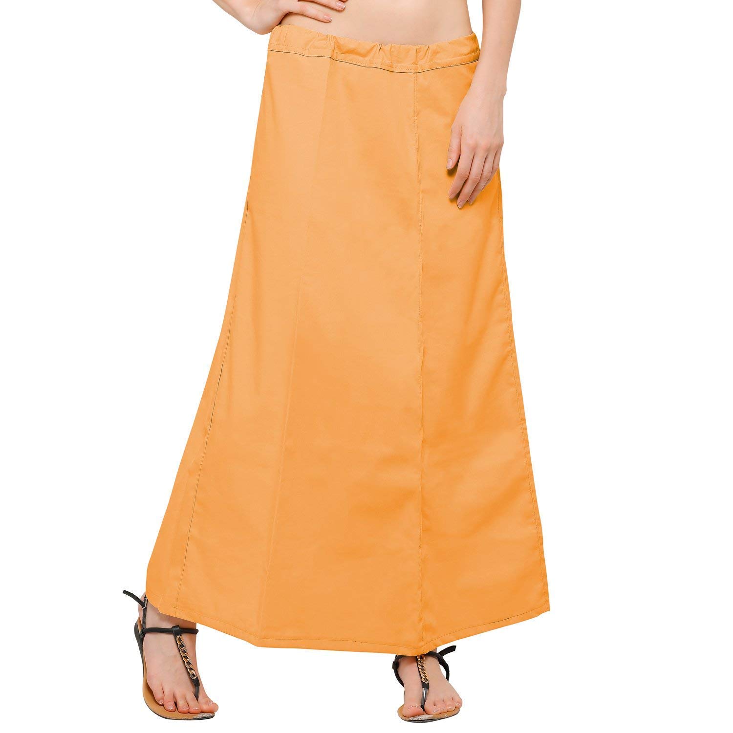 khushi AY-Girl Women's Royal Cotton Readymade Petticoat for Saree (Size-Small) Color-Light Orange-picture-36