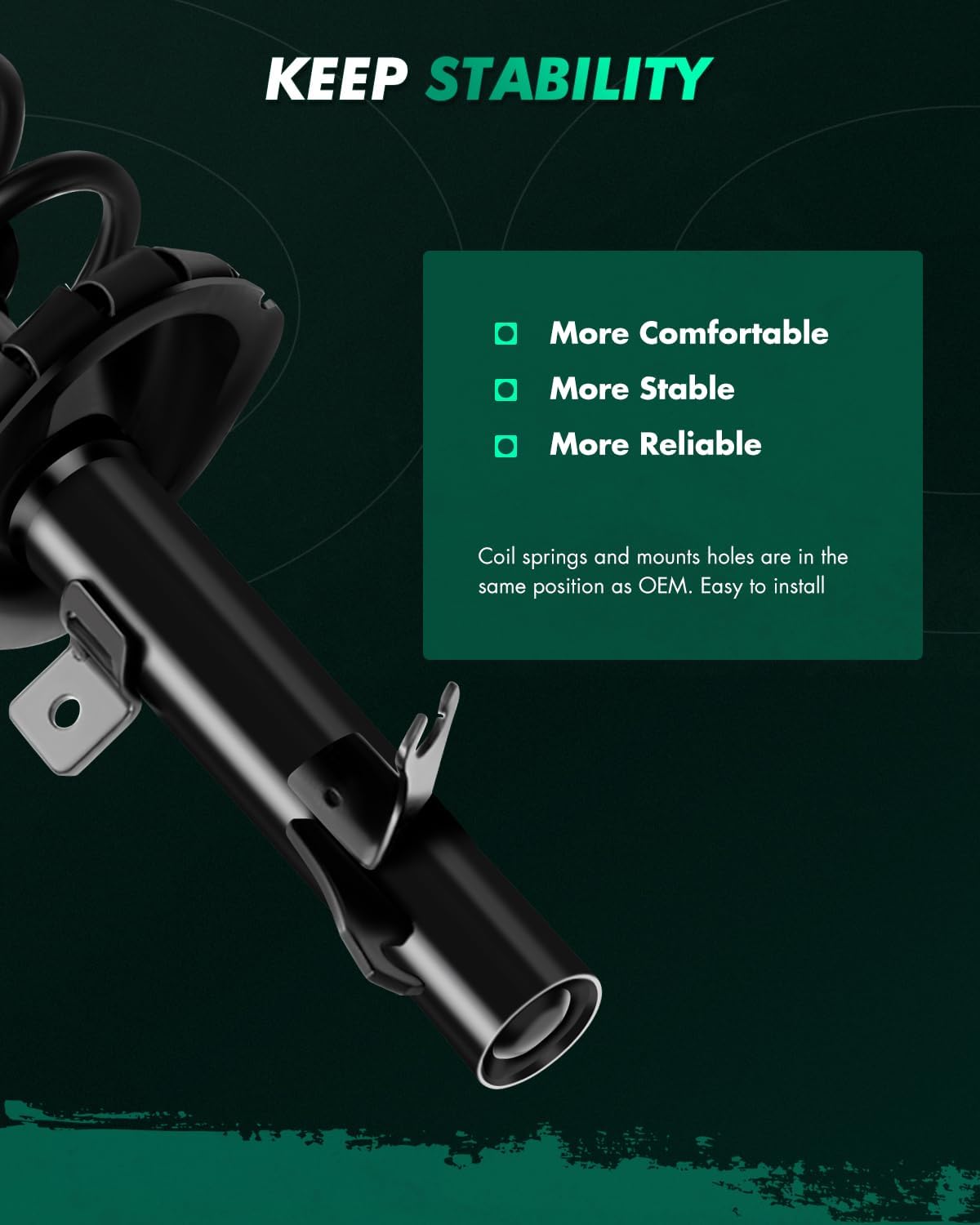 SCITOO Front Strut Assembly Automotive Replace 171505 171504 Quick Struts Shock for Ford Focus - Set of 2