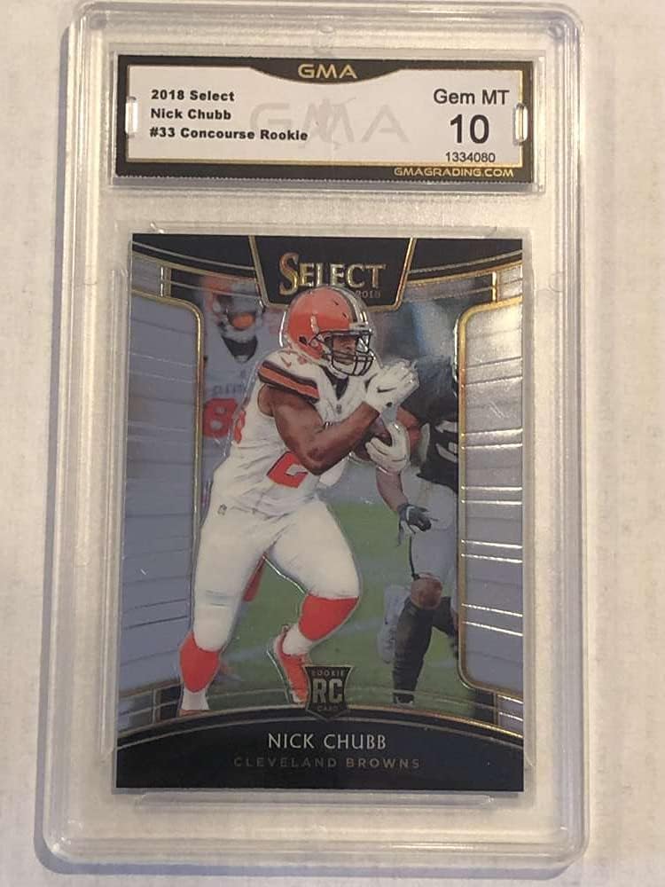 2018 Select Concourse #33 Nick Chubb RC Rookie Cleveland Browns GMA 10 Football Panini Trading Card (Serial Number May Vary)