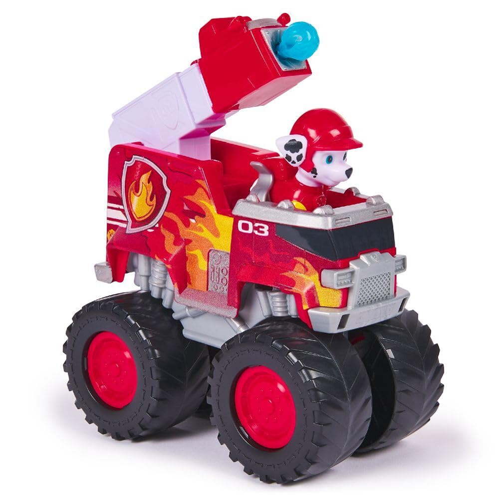Paw Patrol - Pat Patrol - Figurka pojazdu Marcus Rescue Wheels - Figurka Pana Patrolu do kolekcjonowania - 2 pociski - Zabawka Pat Patrol - Samochód dziecięcy - Zabawka dla dzieci od 3 lat