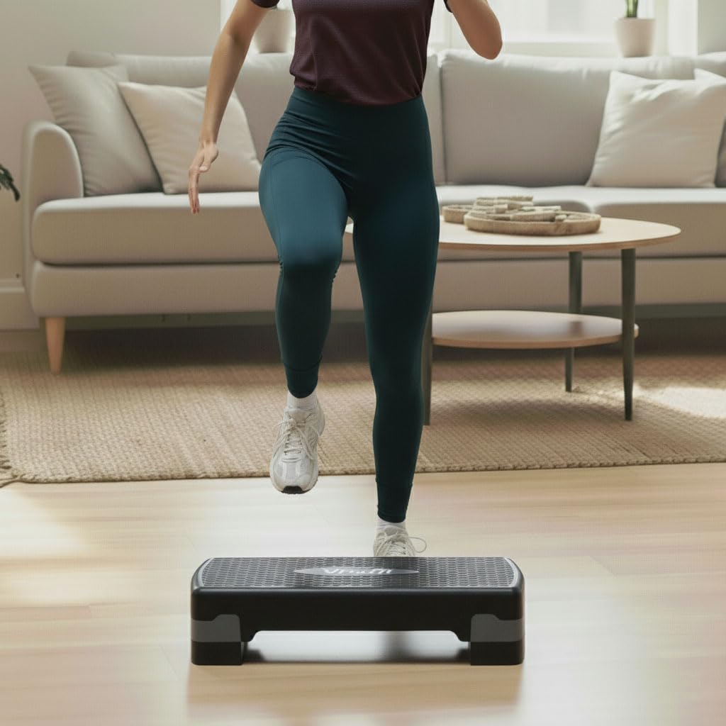 VirtuFit Essential Aerobic Fitness Planche à stepper réglable en hauteur et antidérapante pour aérobic, gymnastique et fitness