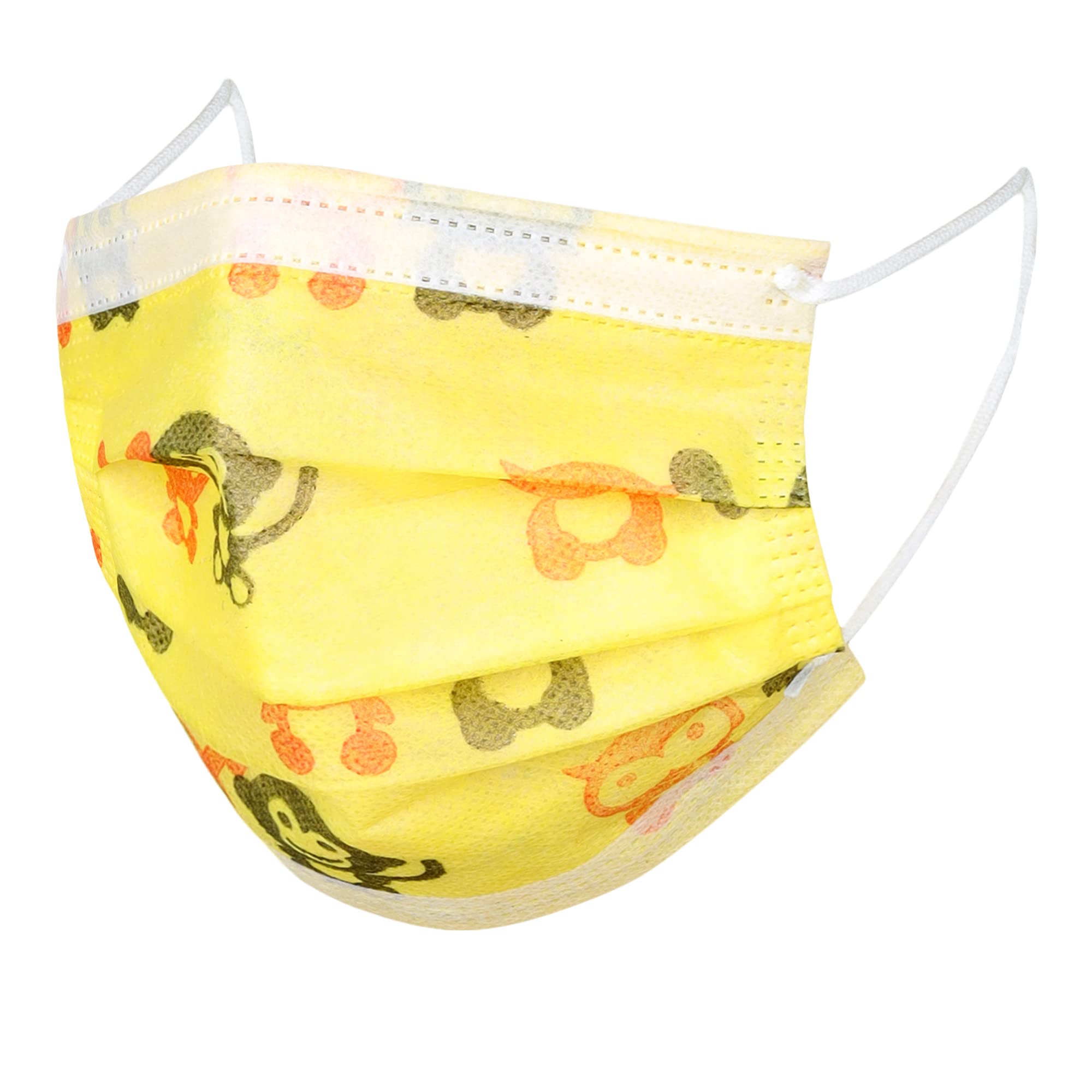 Mango People Kids 3-Ply Disposable Surgical Face Mask,Adjustable Nose Pin Printed Yellow Colors (Pack of 100 Pcs Kids Face Mask) (B0B1VJ82RY) Amazon Price History, Amazon Price Tracker