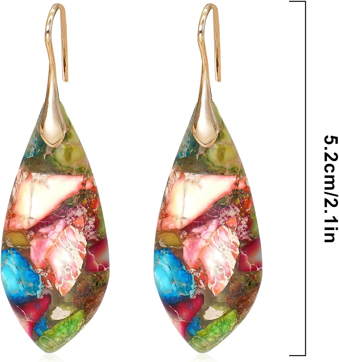 Natural Stone Earrings Multishape Dangle Drop Earrings Boho Stone Earring for Women - Image 6