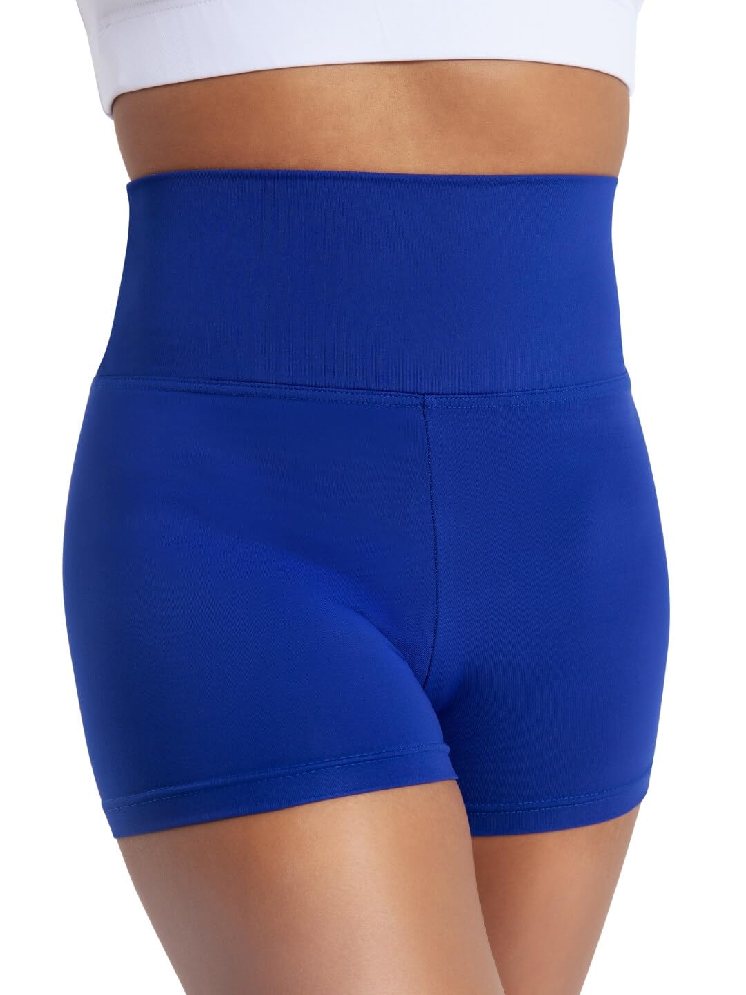 Capezio High Waisted Shorts, Royal, Small