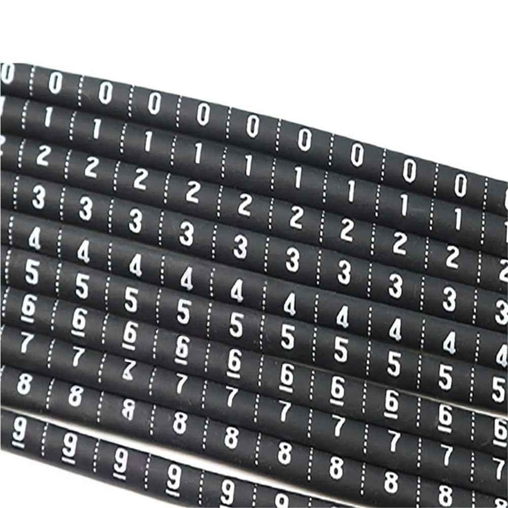 Etichette for cavi termorestringenti in PVC da 1000 pezzi 2:1 for l'identificazione dei cavi(Black,3mm)