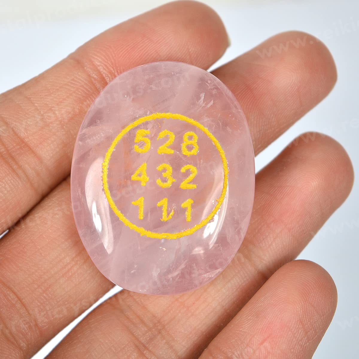 Reiki Crystal Products Rose Quartz Switch Word & Love Zibu Symbol of Prosperity Cabochon
