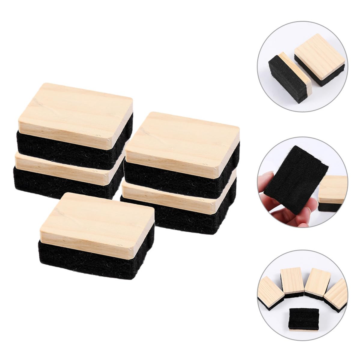 HOMSFOU 4 Sätze Tafelradierer Aus Holz Und Filz Effizienter Kreidewischer Für Whiteboard Und Tafel Sanfte Ohne Kratzer Für Klassenzimmer Und 5 Stücke * 4