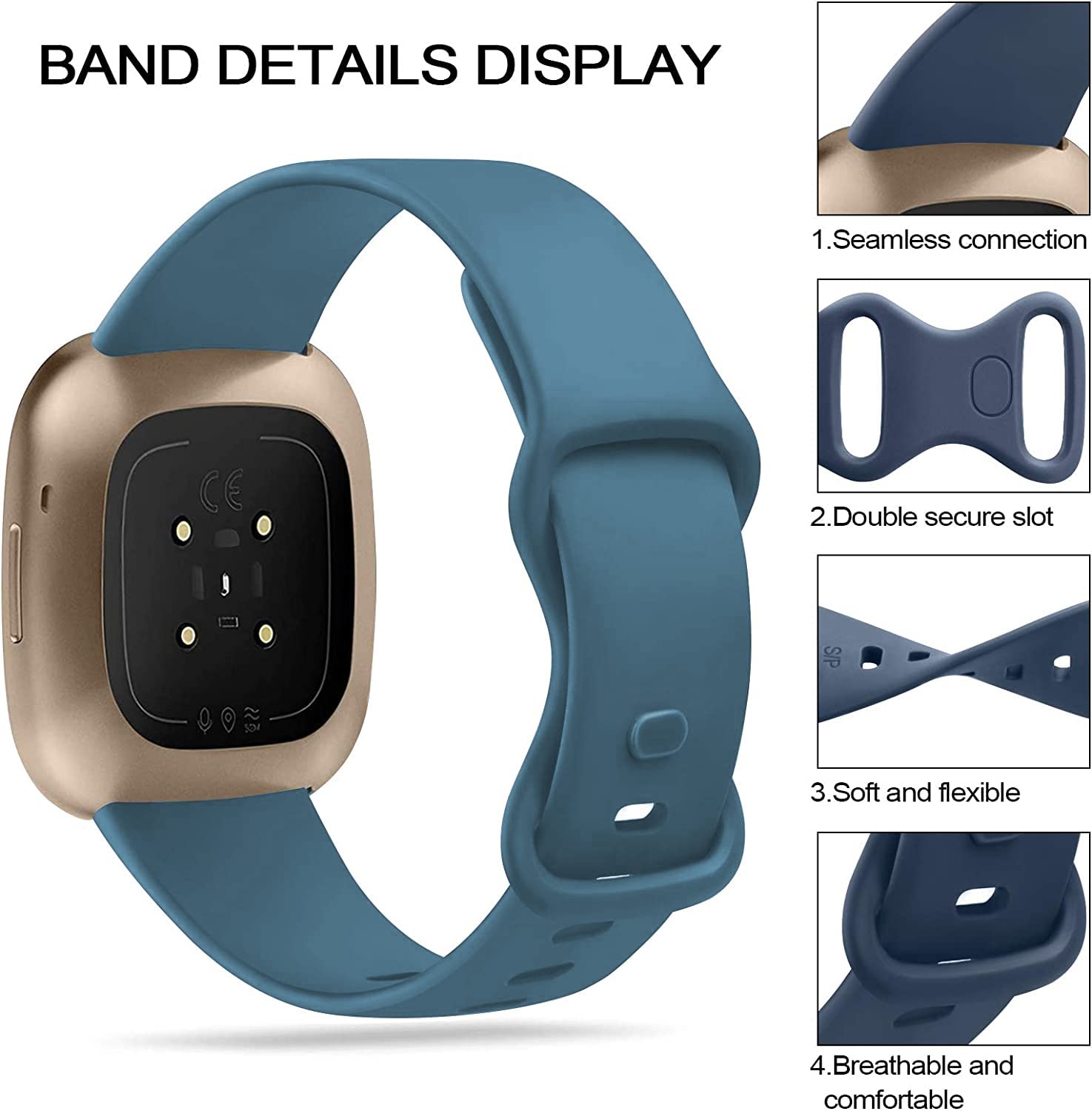 for LLKBOHA Smartwatch 1.85 inch Band,22mm New Soft Silicone Sport Replacement Straps Compatible with LLKBOHA Y3 1.85 inch/LLKBOHA P75 1.85"/Horsdo,LLKBOHA P72 1.85 inch/LLKBOHA H5 1.85 (3 pack-M) - Image 3