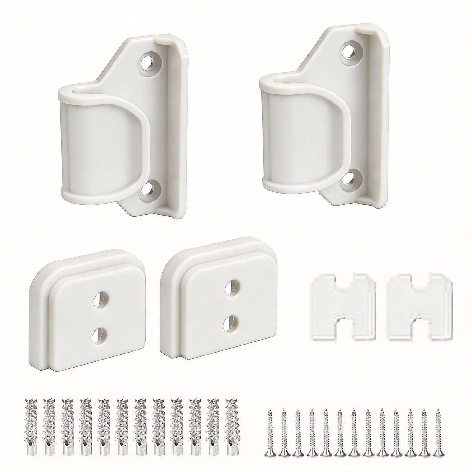 Retractable Baby Gate Replacement Part Set,Baby Gate Extender Accessories for Indoor Safety, Retractable Babys Gate Extension Kit Includes Latches Brackets and Screws,Telescopic Doors (whtie)