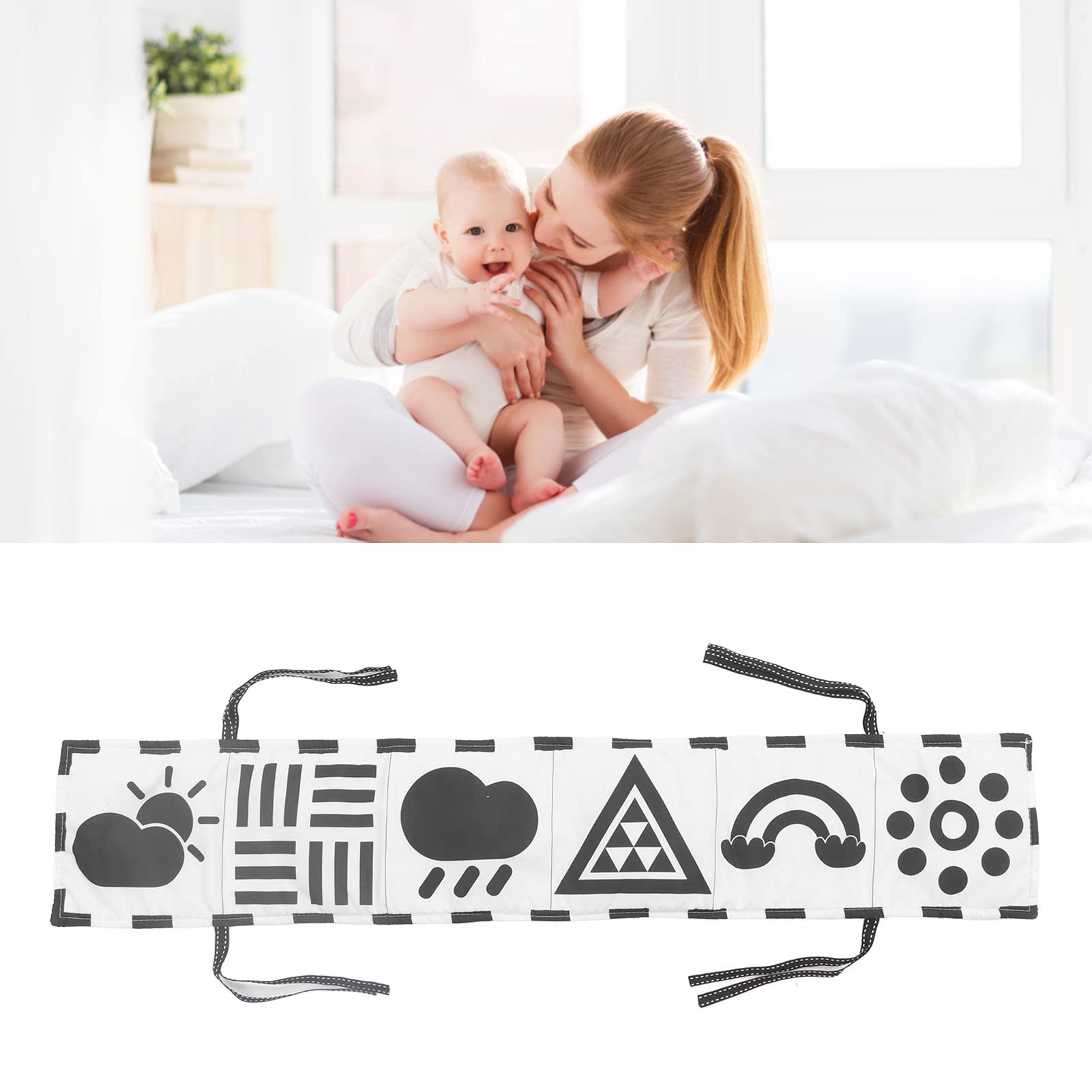 AYNEFY Soft Cloth Book, Baby Cloth Book 12 Pages for Early Education (Graphical Bed Surround Fabric Book)