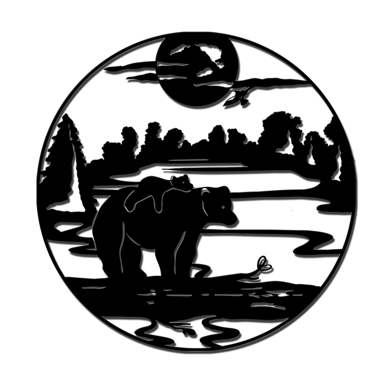 Buy RyounoArt Bear Metal Wall Art Decpr Wild Animal Black Bears Family