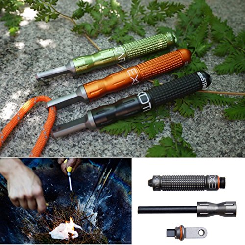 Zjchao Outdoor Survival Camp Edc Alloy Fire Starter Waterproof Magnesium Flint Stone Cnc Gear Pocket (Orange) #TOP5