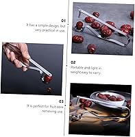 Vista 8 de 2 unidades manuales de dátiles rojos, removedor de núcleos portátiles de cocina para eliminar núcleos de frutas, herramienta de descorazonador
