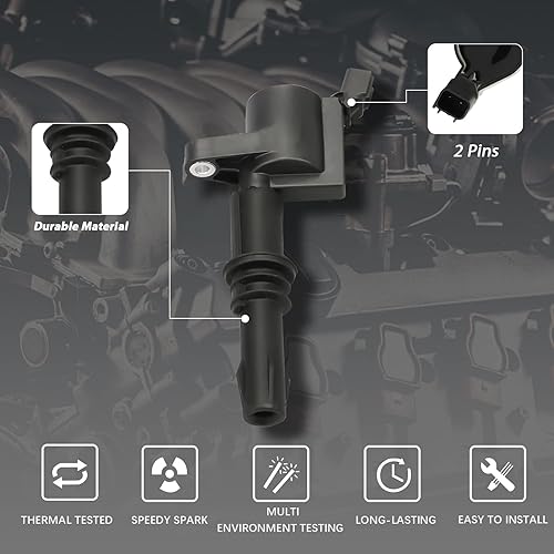 Miniatura 3 de MAYASAF Kit de bujía iridio y bobina de encendido FD508 GDG511 compatible con Ford 2008 F-150250350450Expedition, para Lincoln NavigatorMark LT,