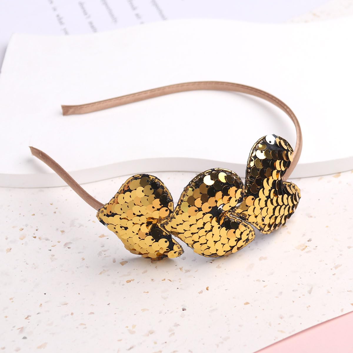 Amazon.com : Pvoiue Valentines Day Headband Gold Heart  display picture 2