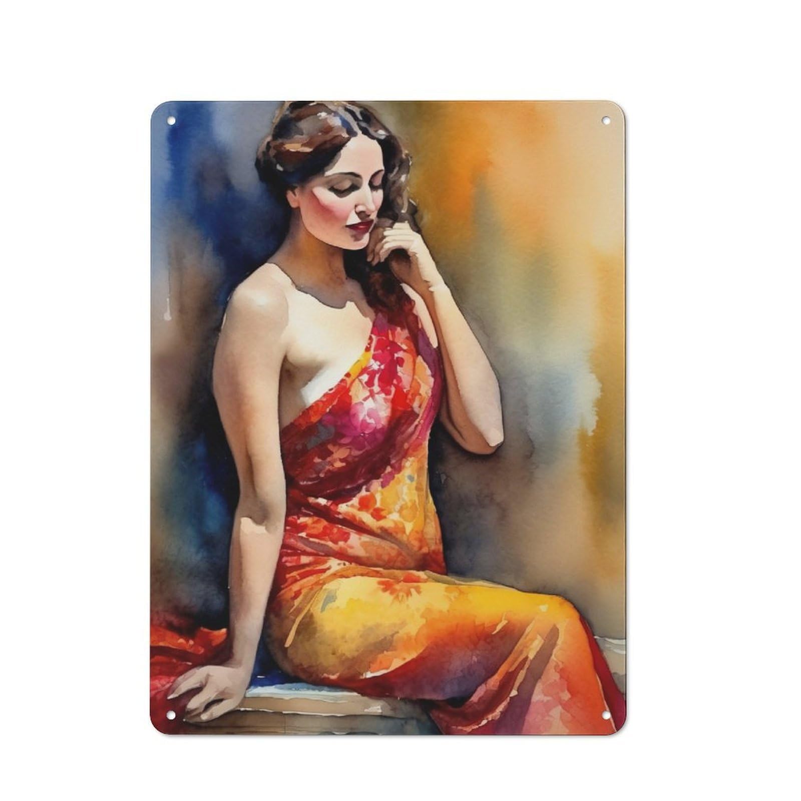 Junmoney The Odalisque Portrait Vintage Tin Wall Plaque 40X30cm For Workshop Wall, A Decorative Christmas Gift For Makers And Diy Enthusiasts