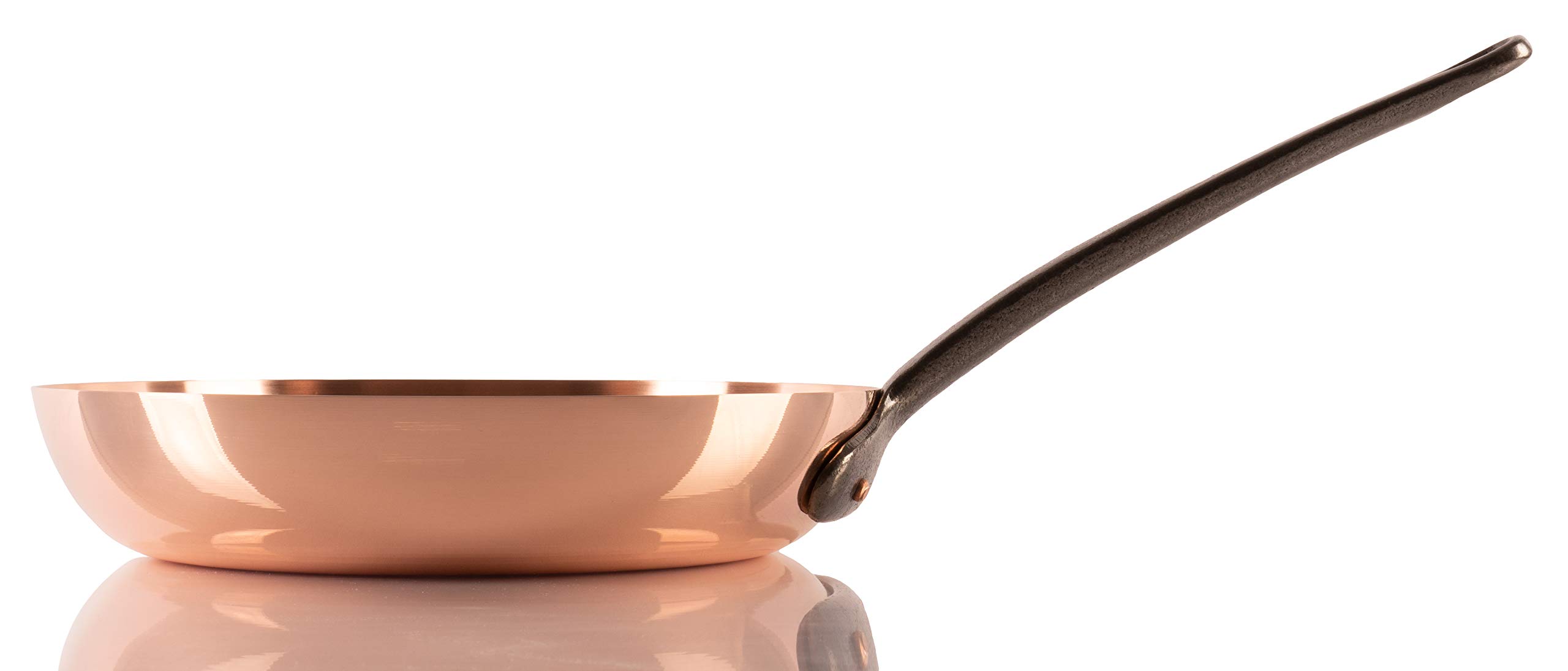 reine Kupferpfanne Ø 24cm dickwandig | Pfanne aus massivem Kupfer ohne Beschichtung (M | für induktion)
