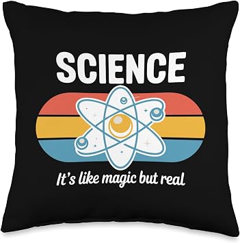 Science Like Magic But Real Atom Teacher Geek Chemistry Throw Pillow