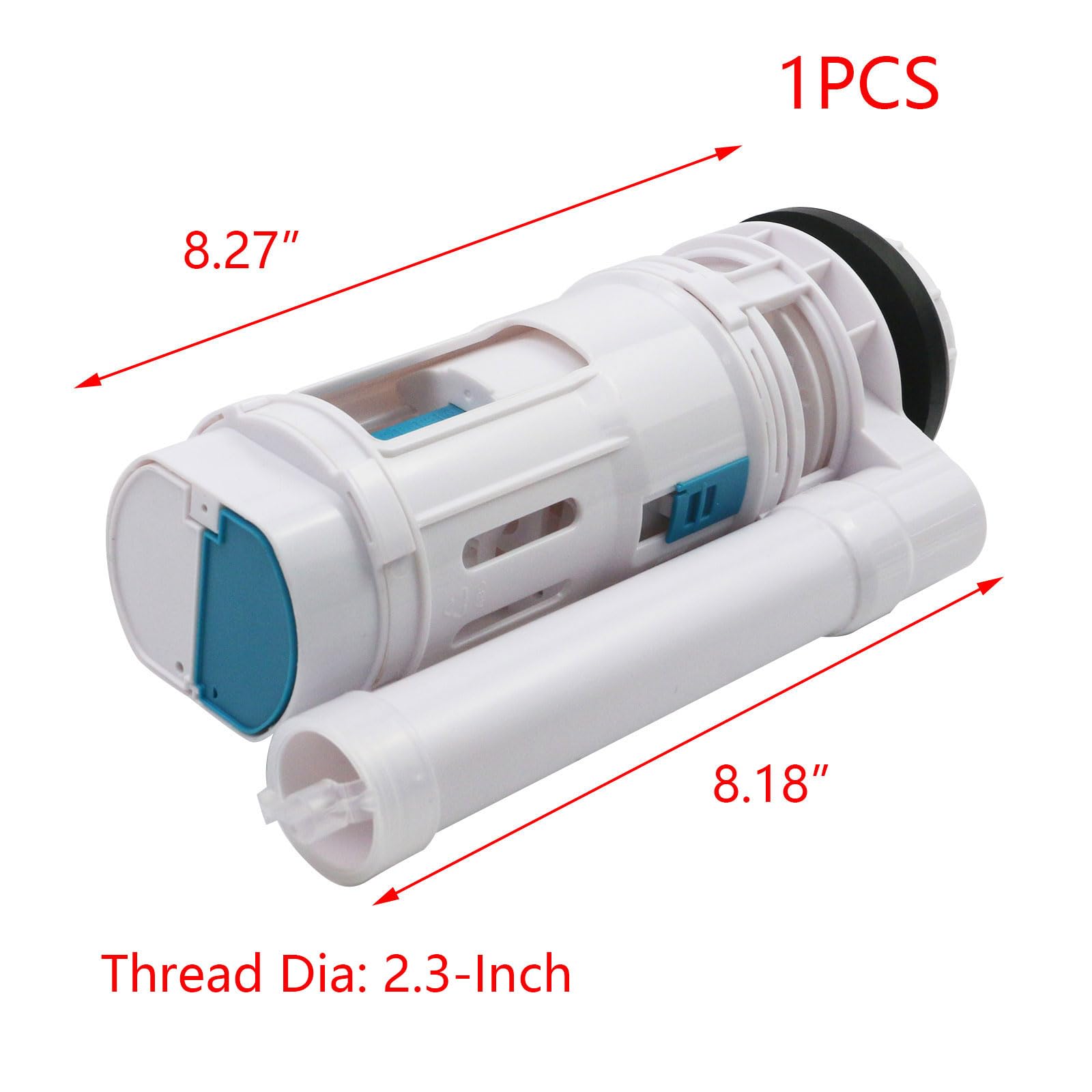 T Tulead Válvula de descarga de inodoro con válvula de descarga doble, kit de reparación de inodoro, piezas de tanque de inodoro de 210 mm de altura, para agujero de drenaje de 60 a 75 mm, inodoro de