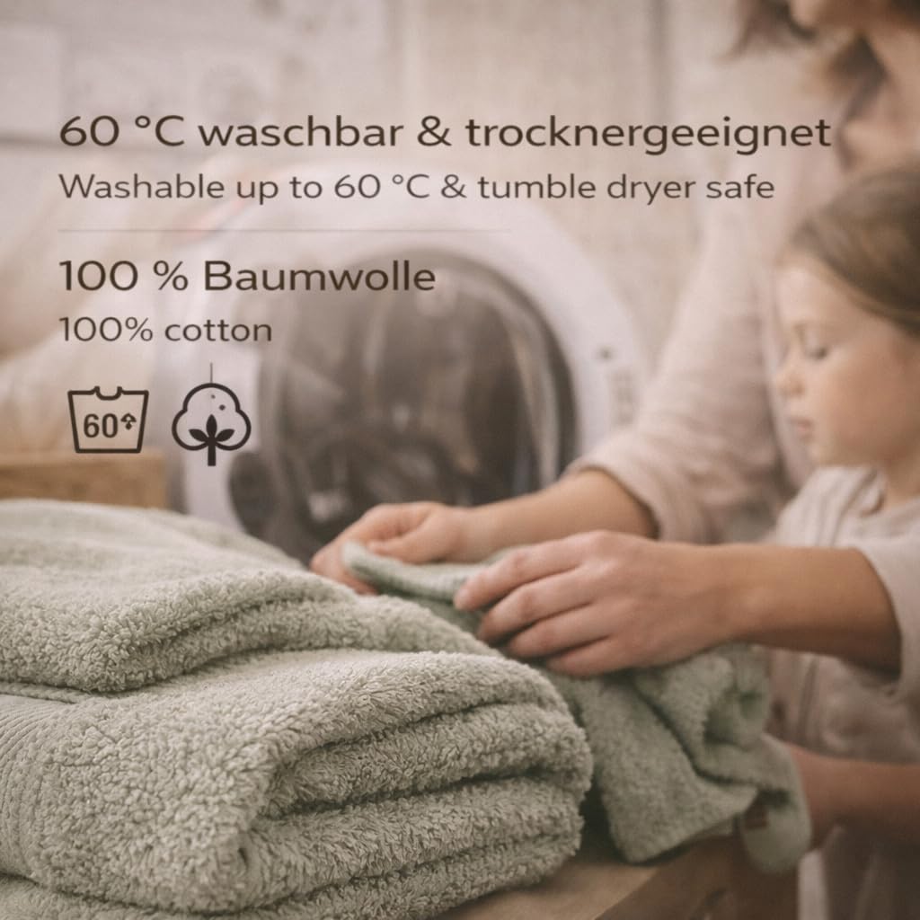 Betz Lot de 12 Serviettes Premium Set de 2 draps de Bain 4 Serviettes de Toilette 2 Serviettes d'invité 2 lavettes 2 Gants de Toilette 100% Coton Couleur Vert Foin