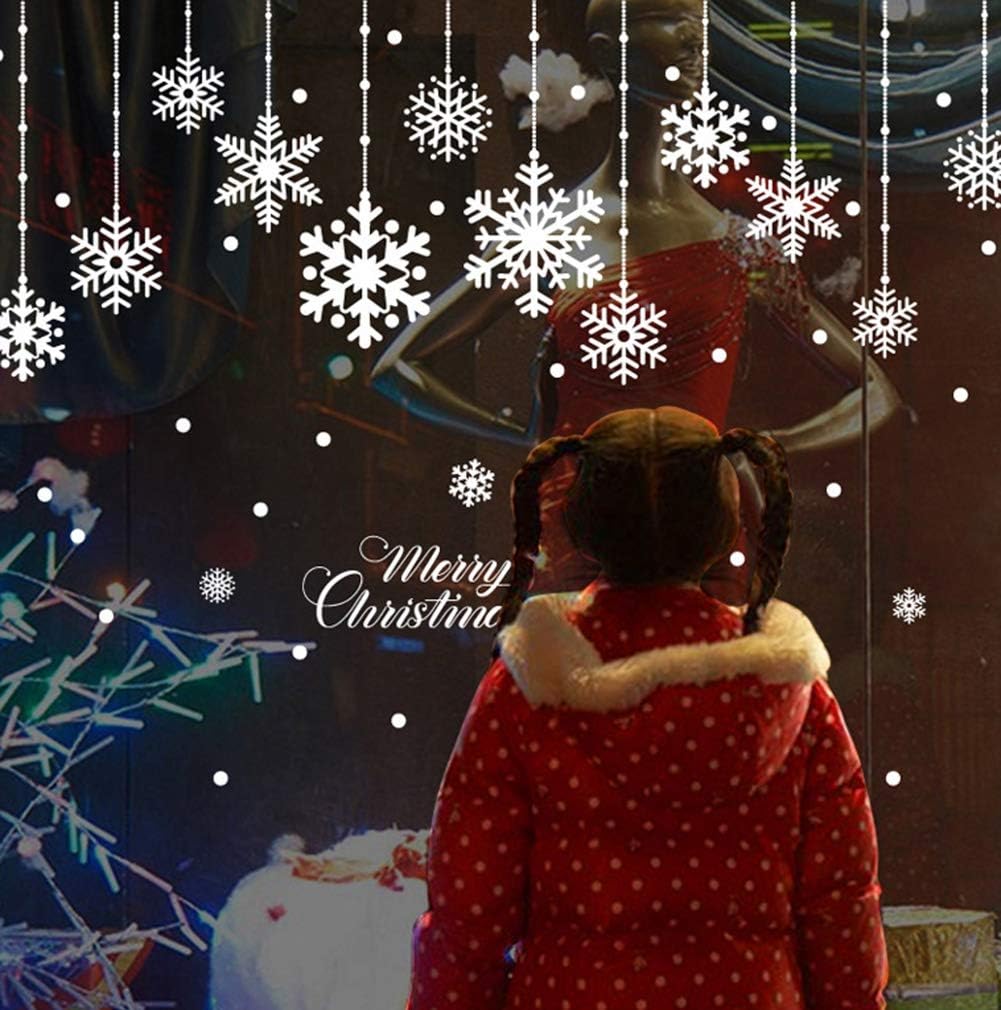 Amazon.com: Christmas Window Stickers Combinations, Snowflake Dot Snow ...