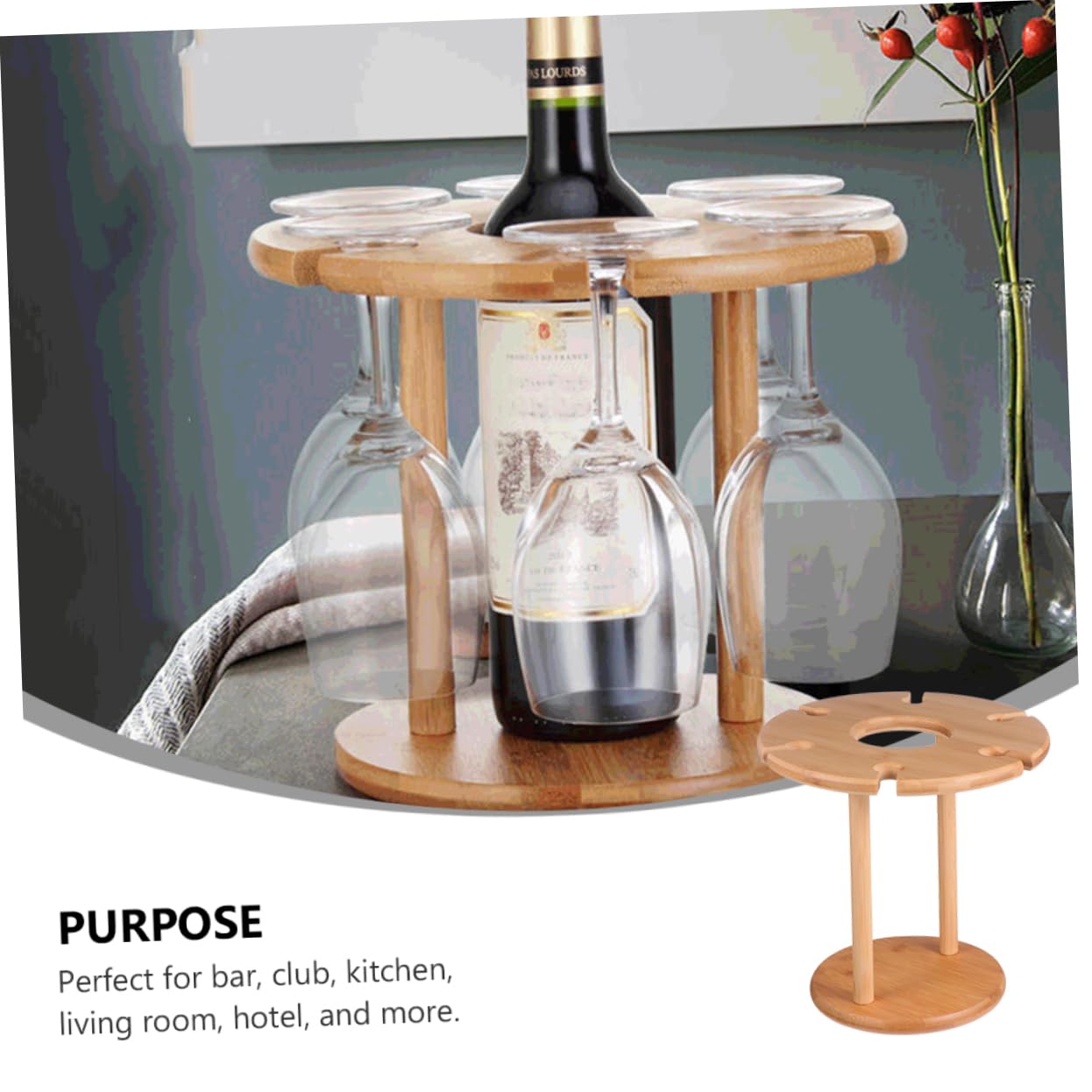 PRETYZOOM 1pc Wine Glass Rack Creative Stemware Holder for Kitchen Bar Wine Cup Stand for Home Decor and Storage and Entertaining