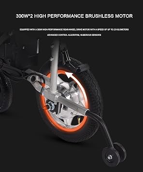 Electric Wheelchair, Folding Lightweight Wheelchai Adult Electric Wheelchair Suitable for Elderly People with Disabilities Can Be Folded in One Step Aluminum Alloy Material 360-deg