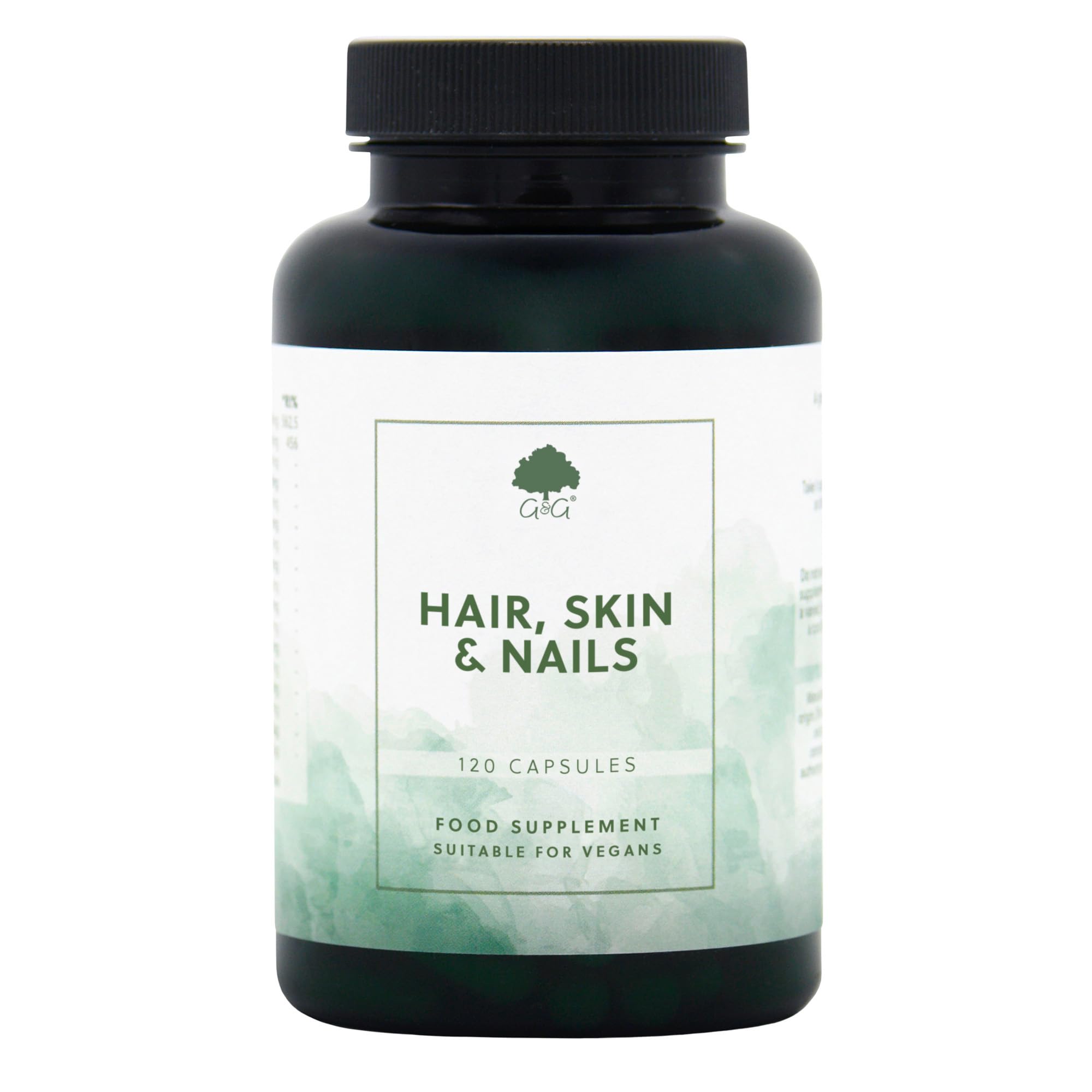 G&G Vitamins Hair, Skin & Nails - Vegan Beauty Supplement - 120 Capsules - Non-GMO, Made in the UK