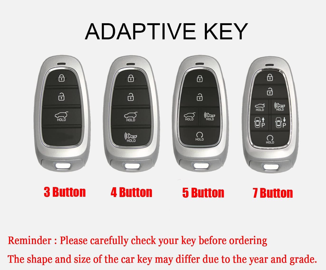 HIBEYO Leather Car Key Fob Cover with Keychain fits for Hyundai Sonata Nexo Tucson Santa Fe 2019-2022 Key Case Cover Protector Jacket Smart Remote Car Key Keyless Entry Holder 4 Button Blue