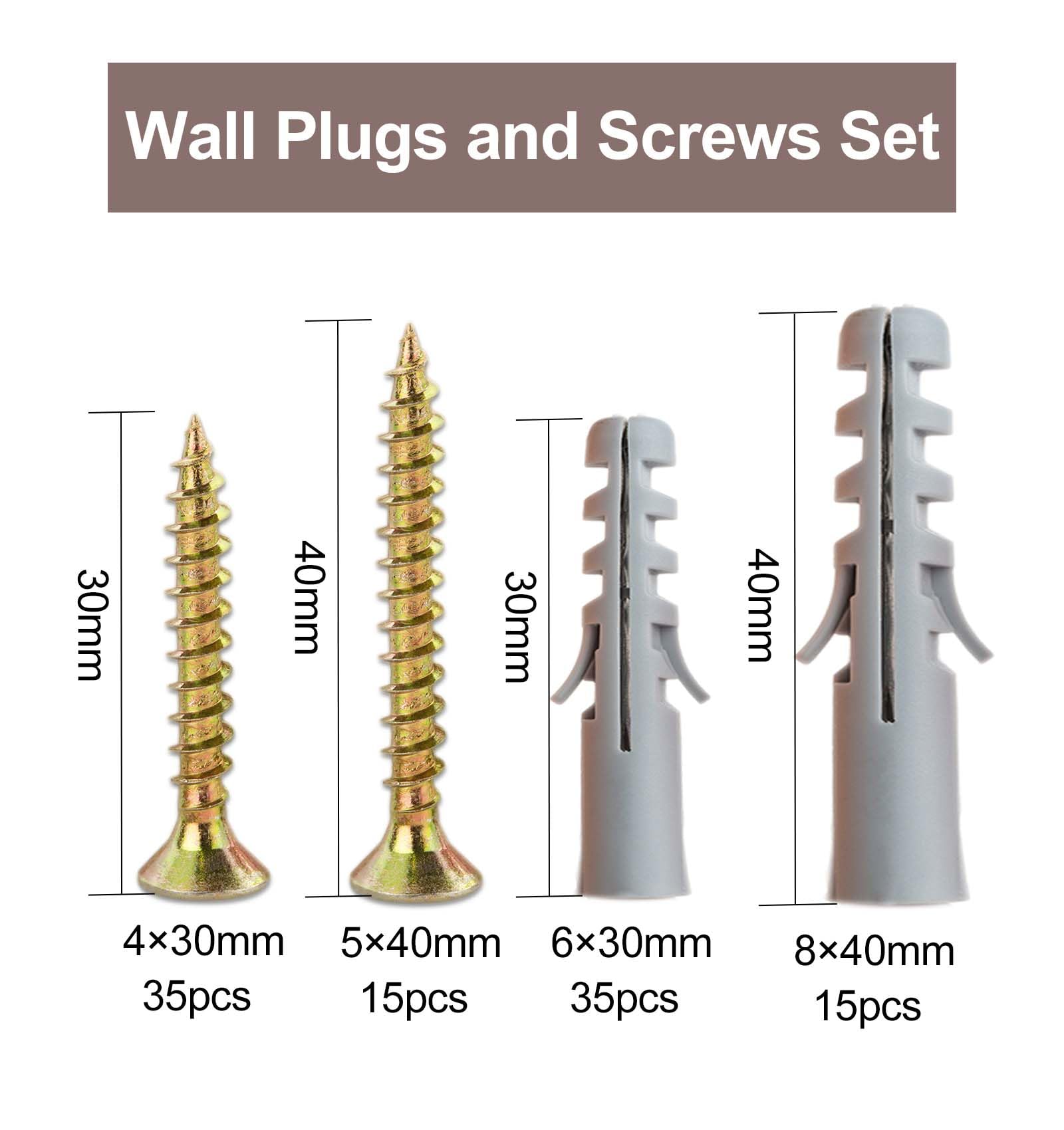 TOPYWMSP Screws and Wall Plugs Set,Zinc Galvanized Self Tapping M4 M5 Screws and M6 M8 Wall Raw Plugs for Masonry Brick Concrete Wall and Repairing - Image 2