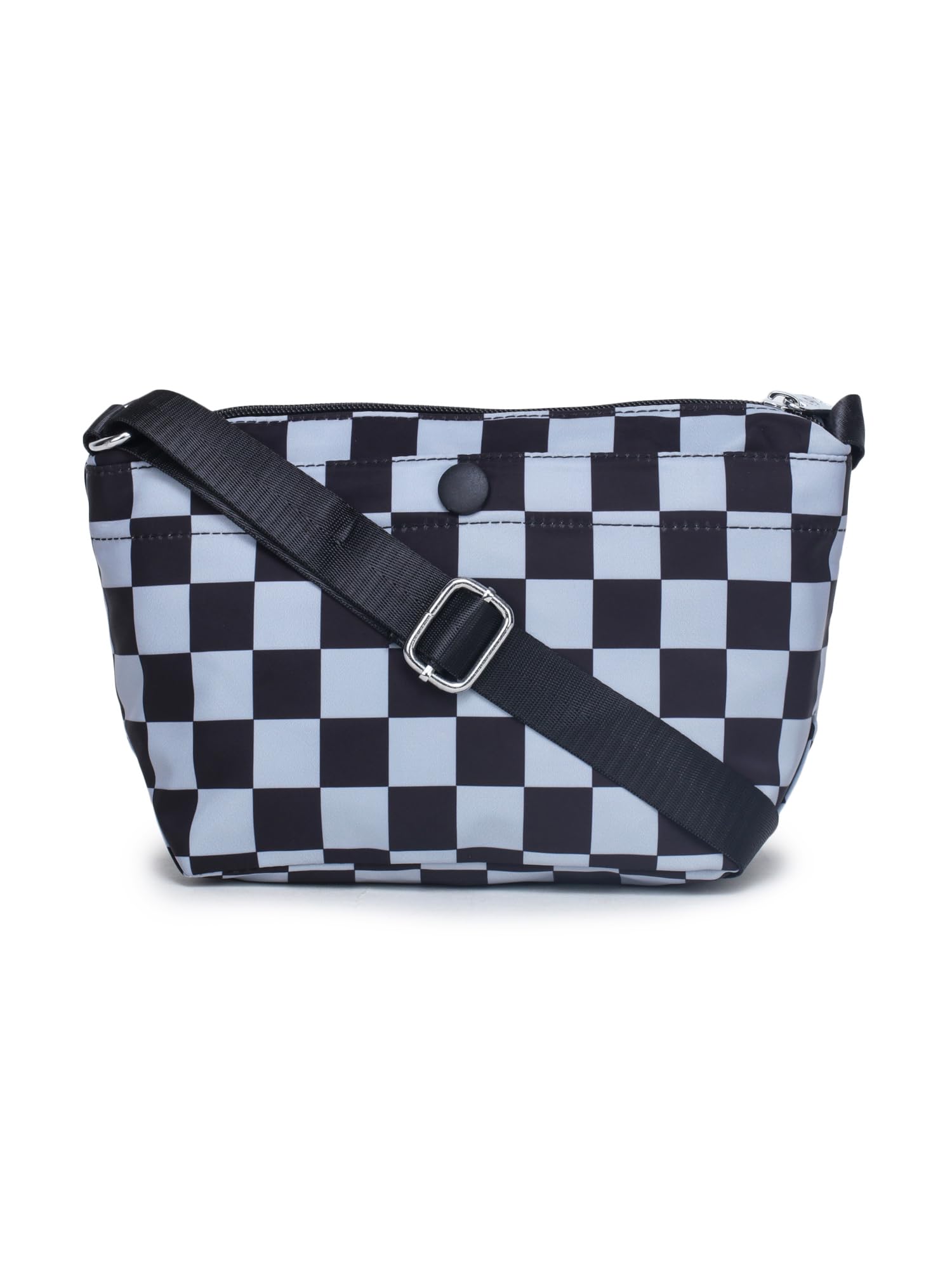 glossy Women's Sling Bag | Check Pattern | Multiple Compartments | Adjustable Strap-picture-13