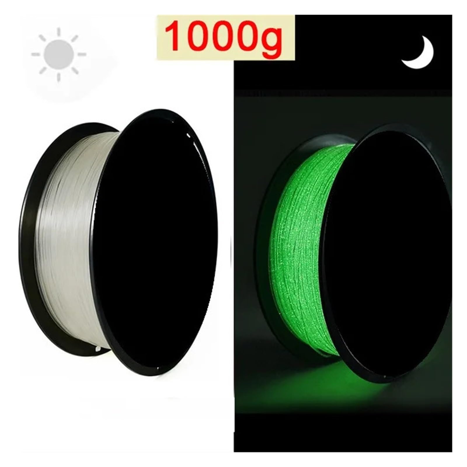 Filament d'imprimante 3D PLA phosphorescent 1,75 mm 1 kg 500 g 250 g Filament lumineux PLA 3D Matériau Filament arc-en-ciel Changement de couleur(Firefly Green-1kg)